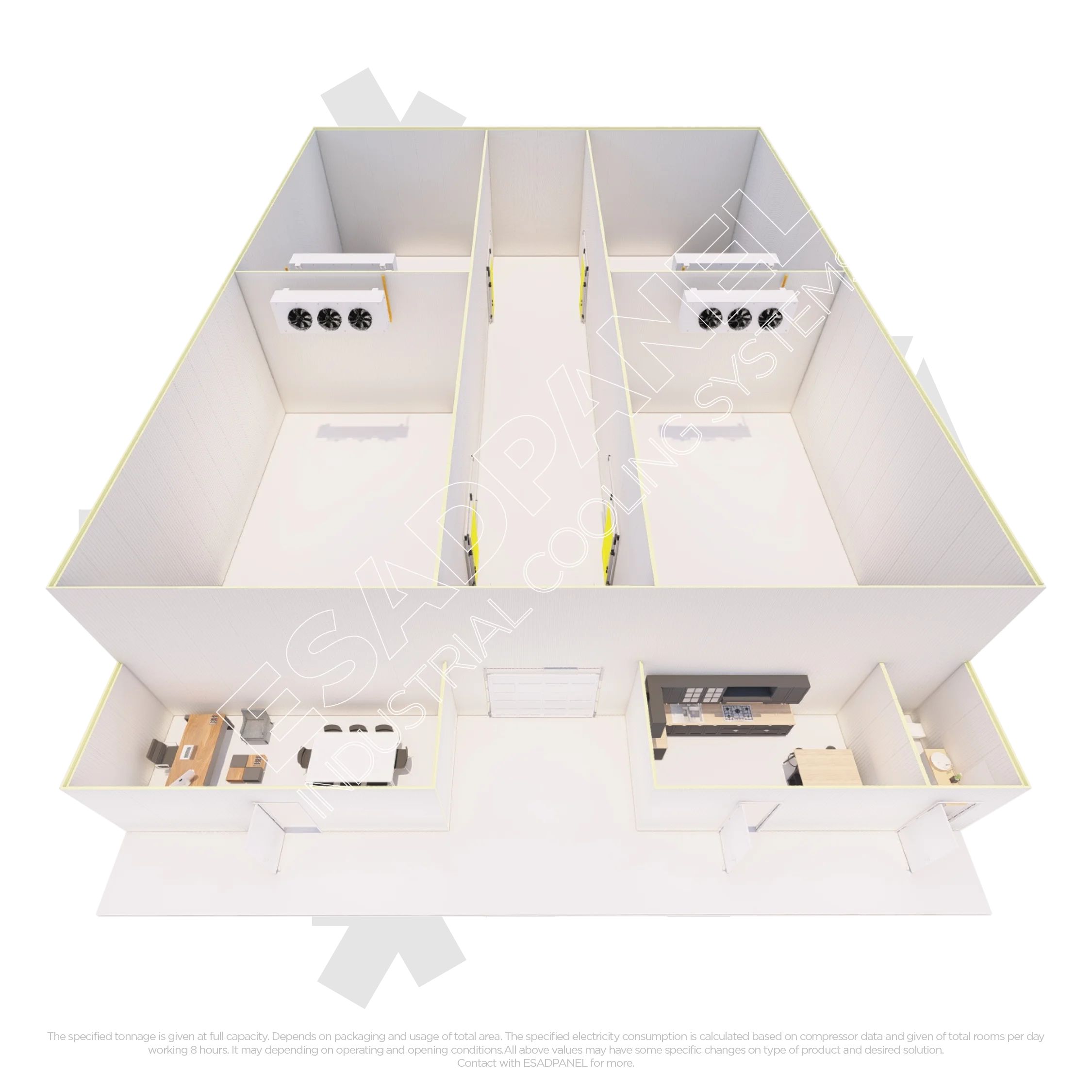 apple cold room 2d drawings & 3d renders3