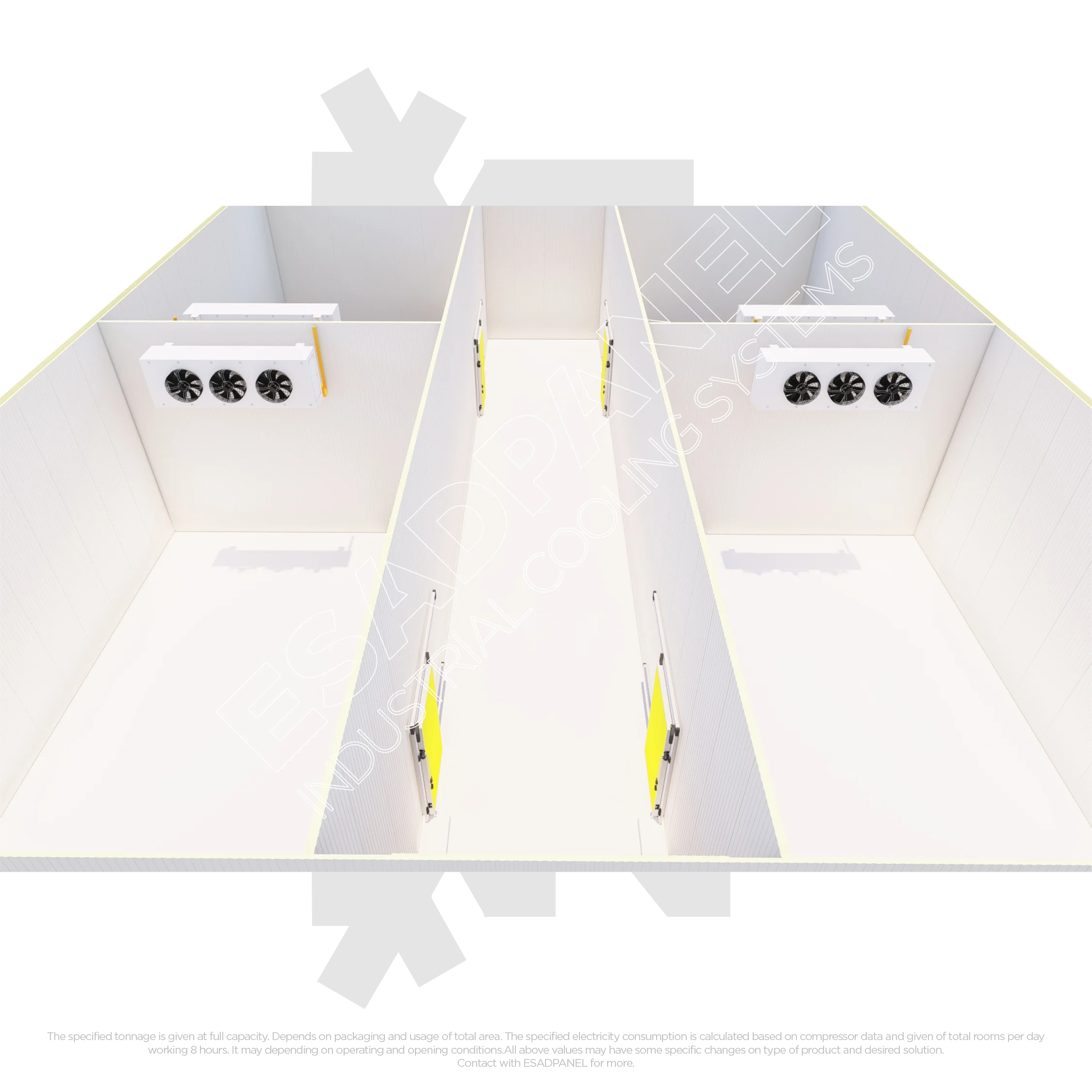 apple cold room 2d drawings & 3d renders4