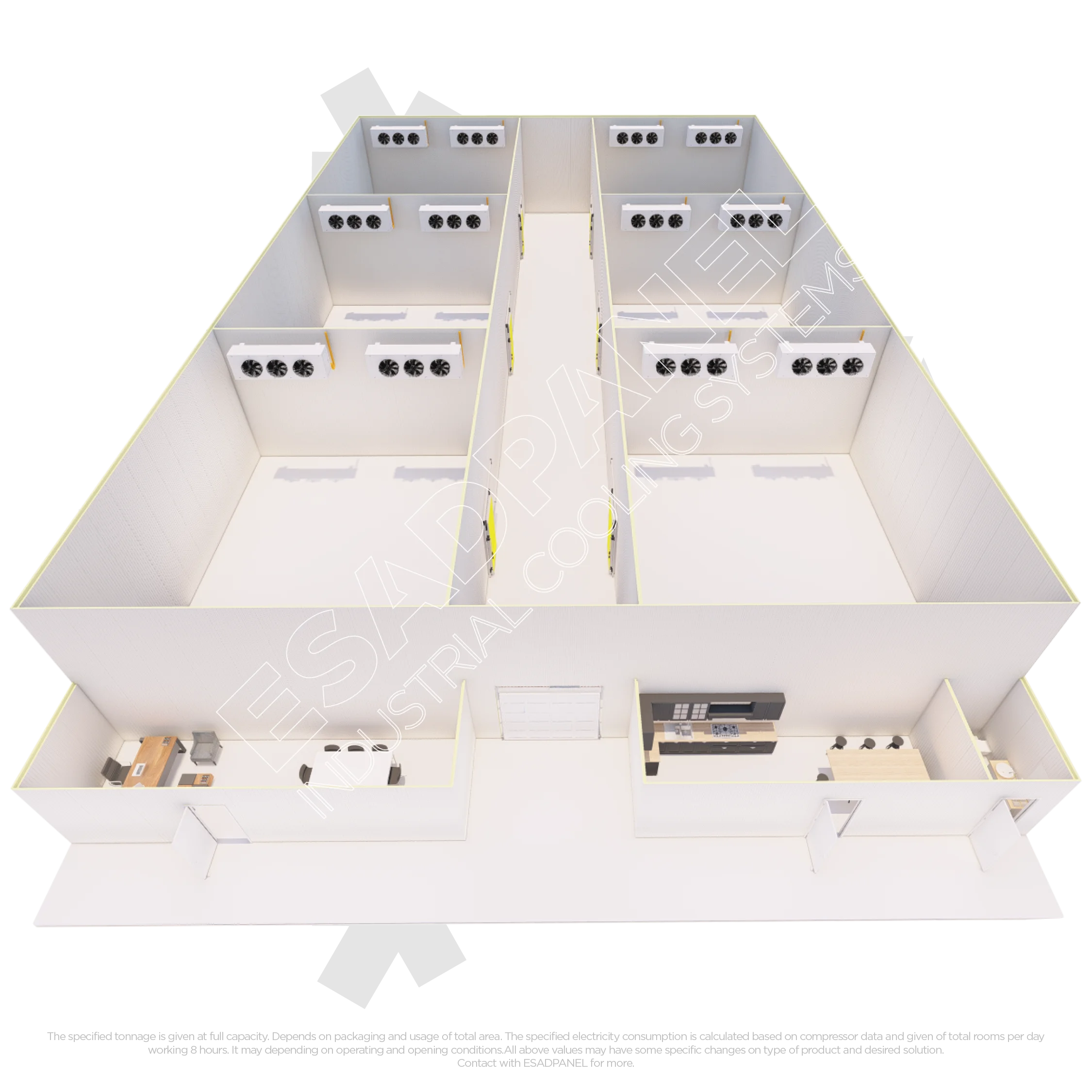 apple cold room 2d drawings & 3d renders8
