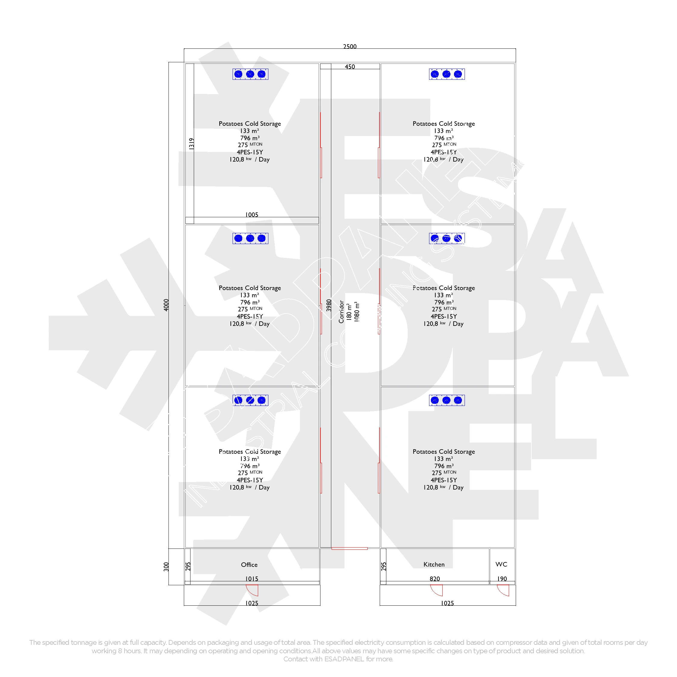 patota cold storage 1000m2 potato cold room